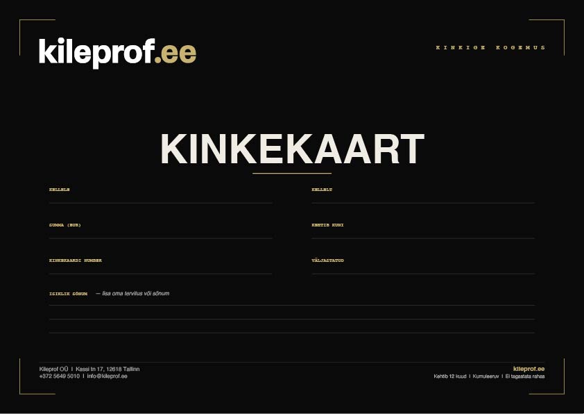 Kileprof — Kinkekaart